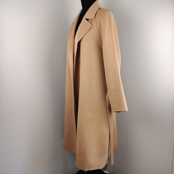 🆕 Gentle Herd 100% Wool Belted Wrap Coat in Camel - Picture 6 of 14